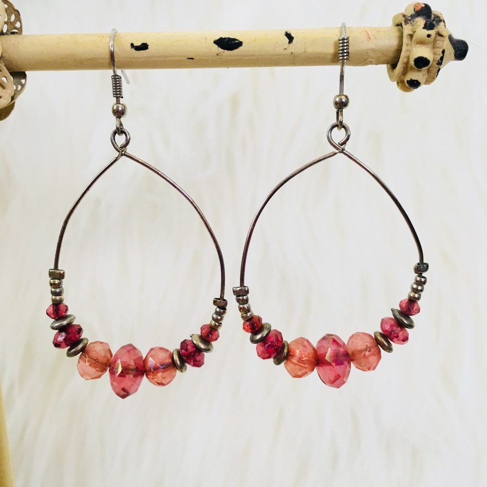 Pink Beaded Earrings